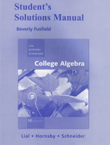 9780321528865: Student Solutions Manual for College Algebra