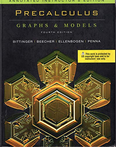 Image d'archives pour Precalculus: Graphs & Models 4th Edition (Annotated Instructor's Edition) mis en vente par a2zbooks