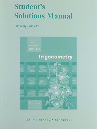 Beispielbild fr Student Solutions Manual for Trigonometry zum Verkauf von ThriftBooks-Dallas