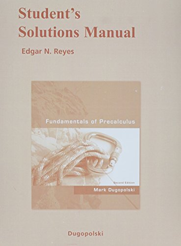 Imagen de archivo de Student Solutions Manual for Fundamentals of Precalculus a la venta por ThriftBooks-Dallas