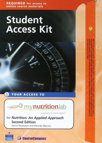 Beispielbild fr MyNutritionLab Student Access Kit for Nutrition: An Applied Approach Thompson, Janice and Manore, Melinda zum Verkauf von Textbookplaza