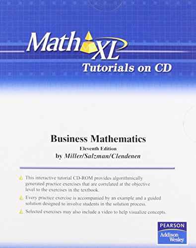 Business Mathematics Mathxl (9780321538024) by Miller, Charles D.; Salzman, Stanley A.; Clendenen, Gary