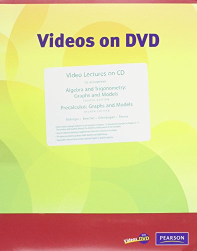 Beispielbild fr Video Lectures on Algebra and Trigonometry / Precalculus: Graphs and Models, 4th Edition zum Verkauf von HPB-Red