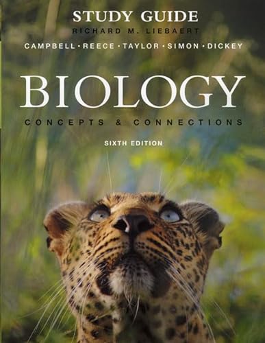 Stock image for Study Guide for Biology: Concepts and Connections Campbell, Neil A.; Reece, Jane B.; Taylor, Martha R.; Simon, Eric J.; Dickey, Jean L. and Liebaert, Richard M for sale by BennettBooksLtd