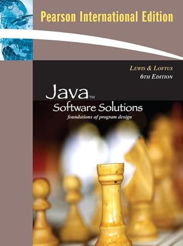 Beispielbild fr Java Software Solutions: Foundations of Program Design: International Edition zum Verkauf von MusicMagpie