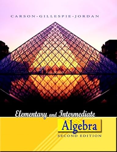 Elementary and Intermediate Algebra Value Pack (includes Algebra Review Study & MathXL 24-month Student Access Kit ) (9780321551368) by Carson, Tom; Gillespie, Ellyn; Jordan, Bill E.