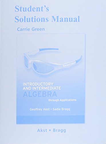 9780321556707: Introductory and Intermediate Algebra Through Applications