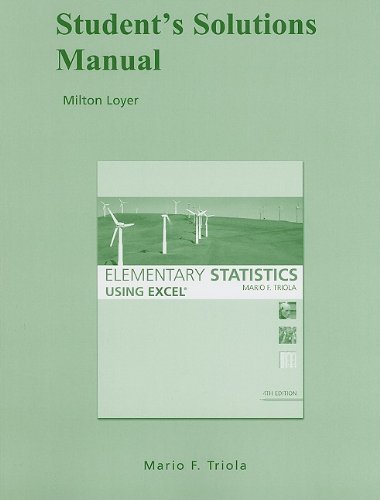 Stock image for Student's Solutions Manual for Elementary Statistics Using Excel for sale by ThriftBooks-Dallas