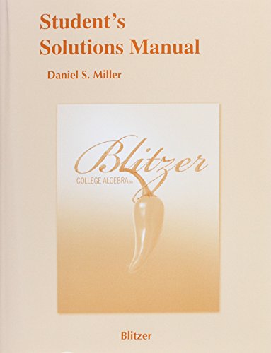 Beispielbild fr Student Solutions Manual for College Algebra zum Verkauf von BookHolders