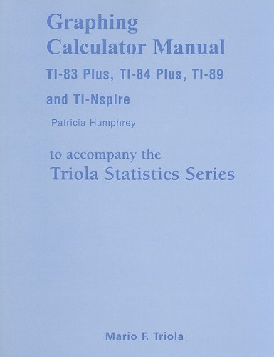 9780321570611: Graphing Calculator Manual for the TI-83 Plus, TI-84 Plus, TI-89, and TI-nspire for the Triola Statistics Series