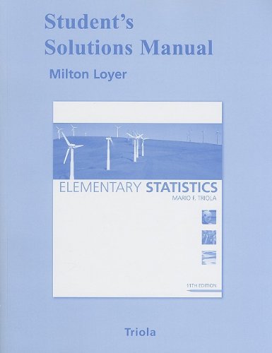 Imagen de archivo de Student Solutions Manual for Elementary Statistics a la venta por Wonder Book