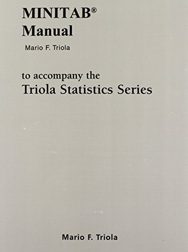 Stock image for Minitab Manual for the Triola Statistics Series for sale by Hawking Books