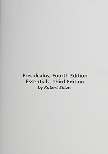 Stock image for Precalculus, Fourth Edition And Essentials, Third Edition: Math XL Tutorials On CD-ROM: Original Wraps (2010 Copyright) for sale by ~Bookworksonline~