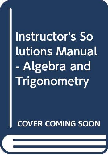 Beispielbild fr Instructor's Solutions Manual - Algebra and Trigonometry zum Verkauf von HPB-Red