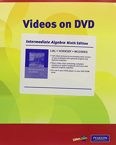 Intermediate Algebra Videos (9780321576286) by Lial, Margaret L.; Hornsby, John; McGinnis, Terry