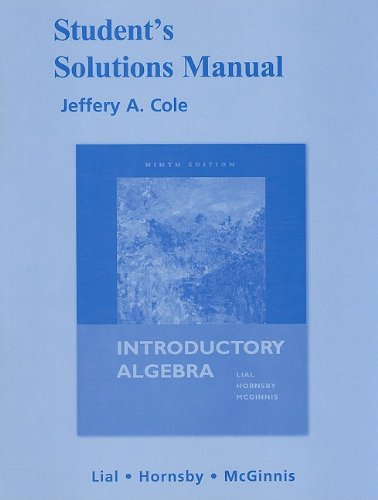 Stock image for Student's Solutions Manual for Introductory Algebra for sale by ThriftBooks-Dallas