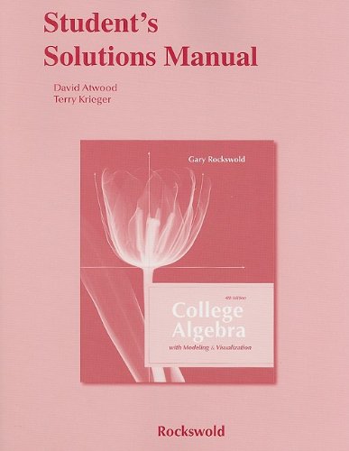 Beispielbild fr College Algebra With Modeling and Visualization zum Verkauf von HPB-Red