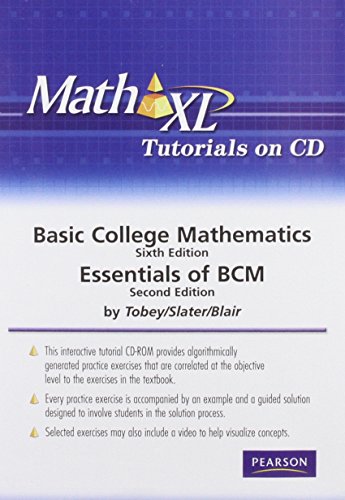 Basic College Mathematics Mathxl Tutorials (9780321577771) by Tobey, John; Slater, Jeffrey; Blair, Jamie