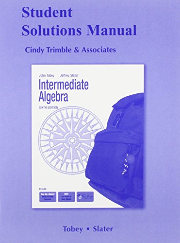 Stock image for Student Solutions Manual for Intermediate Algebra for sale by Better World Books