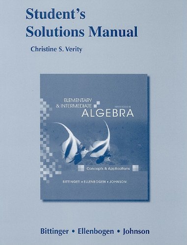 Stock image for Student Solutions Manual for Elementary and Intermediate Algebra: Concepts and Applications for sale by SecondSale