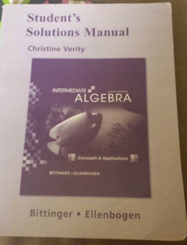 Beispielbild fr Student's Solutions Manual for Intermediate Algebra: Concepts & Applications zum Verkauf von ThriftBooks-Dallas