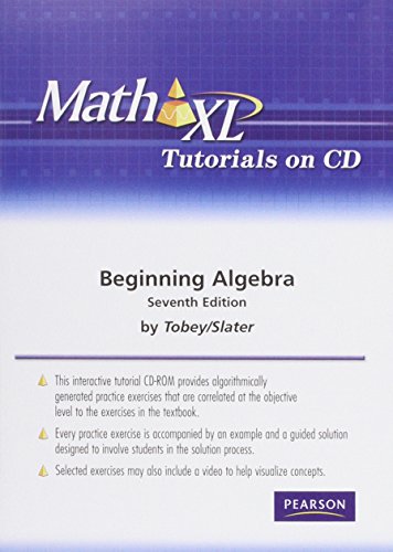 Beginning Algebra Mathxl Tutorials (9780321589521) by Tobey, John; Slater, Jeffrey; Blair, Jamie; Crawford, Jennifer