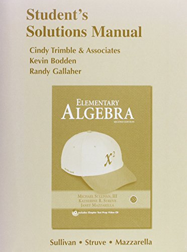 Stock image for Student Solutions Manual for Elementary Algebra for sale by Phatpocket Limited