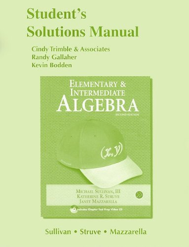 Beispielbild fr Student Solutions Manual for Elementary & Intermediate Algebra zum Verkauf von Reliant Bookstore