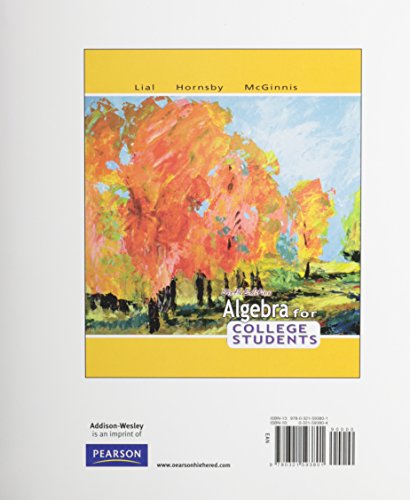 Algebra for College Students, a la carte plus for Algebra for College Students (6th Edition) (9780321593818) by Lial, Margaret L.; Hornsby, John; McGinnis, Terry