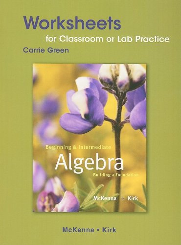 9780321593979: Beginning & Intermediate Algebra Worksheets for Classroom or Lab Practice: Building a Foundation