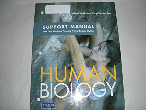 Imagen de archivo de Human Biology Support Manual : 1st Time Teaching Tips and Visual Lecture Outline (component), Human Biology a la venta por Better World Books