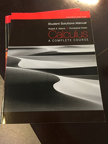 Imagen de archivo de Student Solutions Manual for Calculus: A Complete Course, Seventh Edition a la venta por ThriftBooks-Atlanta