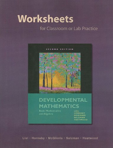 Imagen de archivo de Worksheets for Classroom or Lab Practice for Developmental Mathematics: Basic Mathematics and Algebra a la venta por ThriftBooks-Atlanta