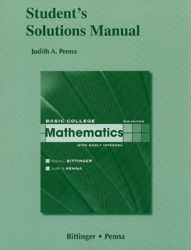 Stock image for Student Solutions Manual for Basic College Mathematics with Early Integers for sale by Campus Bookstore