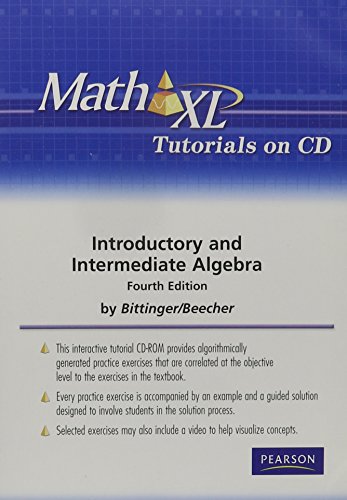 MathXL Tutorials on CD for Introductory and Intermediate Algebra (9780321613615) by Bittinger, Marvin L.; Beecher, Judith A.