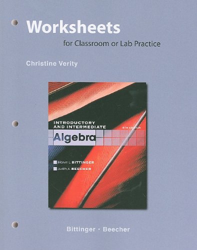 Beispielbild fr Worksheets for Classroom or Lab Practice for Introductory and Intermediate Algebra zum Verkauf von BooXX in Stock