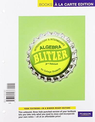 9780321613974: Introductory & Intermediate Algebra for College Students: Books a La Carte Edition