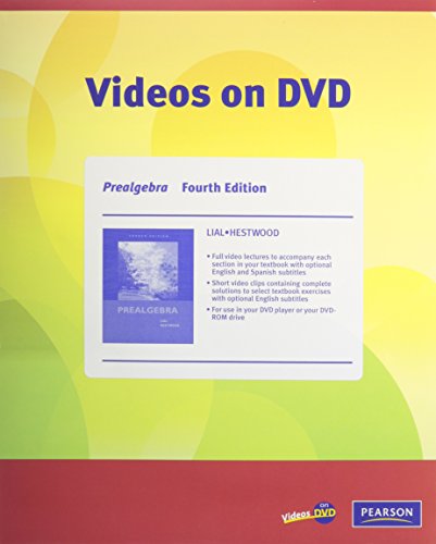 Videos on DVD for Prealgebra (9780321614087) by Lial, Margaret L.; Hestwood, Diana L.