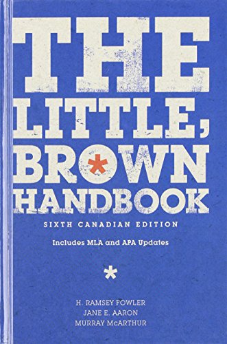 Imagen de archivo de The Little, Brown Handbook, Sixth Canadian Edition a la venta por Zoom Books Company
