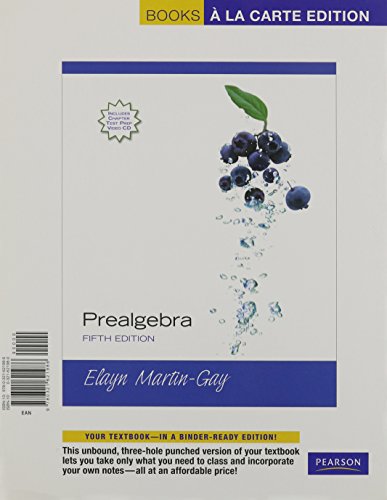 Prealgebra, Books a la Carte Edition (5th Edition) - Elayn Martin-Gay