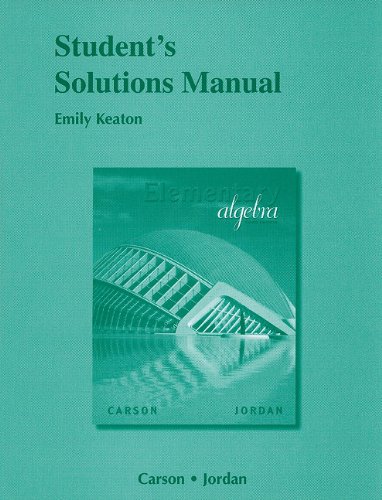 Imagen de archivo de Student's Solutions Manual for Elementary Algebra a la venta por Revaluation Books