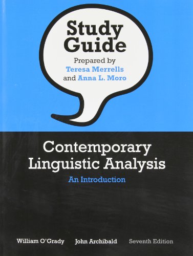 Beispielbild fr Study Guide for Contemporary Linguistic Analysis: An Introduction, Seventh Edition zum Verkauf von SecondSale