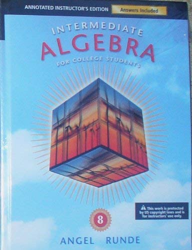 9780321628763: Intermediate Algebra for College Students