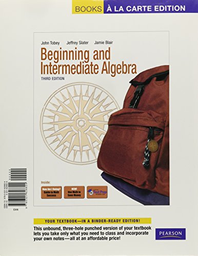 Beispielbild fr Beginning & Intermediate Algebra: Books a La Carte Edition zum Verkauf von HPB-Red