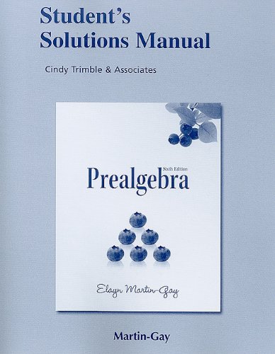 Stock image for Student's Solutions Manual: Prealgebra (Standalone) for sale by ThriftBooks-Dallas