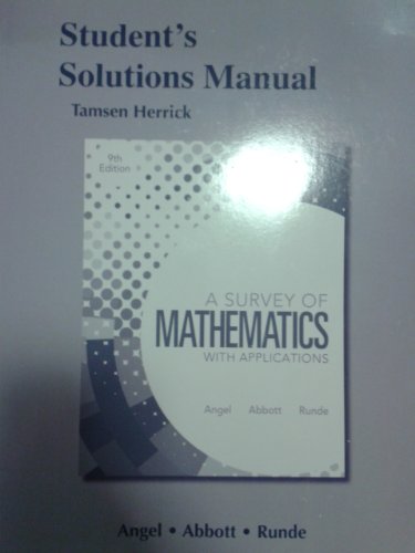 9780321639318: Student Solutions Manual for A Survey of Mathematics with Applications