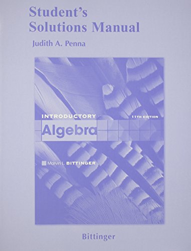 Beispielbild fr Student Solutions Manual for Introductory Algebra zum Verkauf von BookHolders