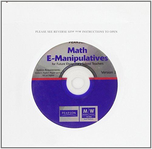 Beispielbild fr E-Manipulatives CD for Future Elementary School Teachers, Version 2.1 zum Verkauf von Buchpark