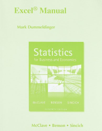 9780321641809: Excel Manual for Statistics for Business and Economics