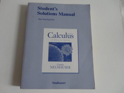 Imagen de archivo de Student Solutions Manual for Calculus for Biology and Medicine a la venta por ThriftBooks-Atlanta